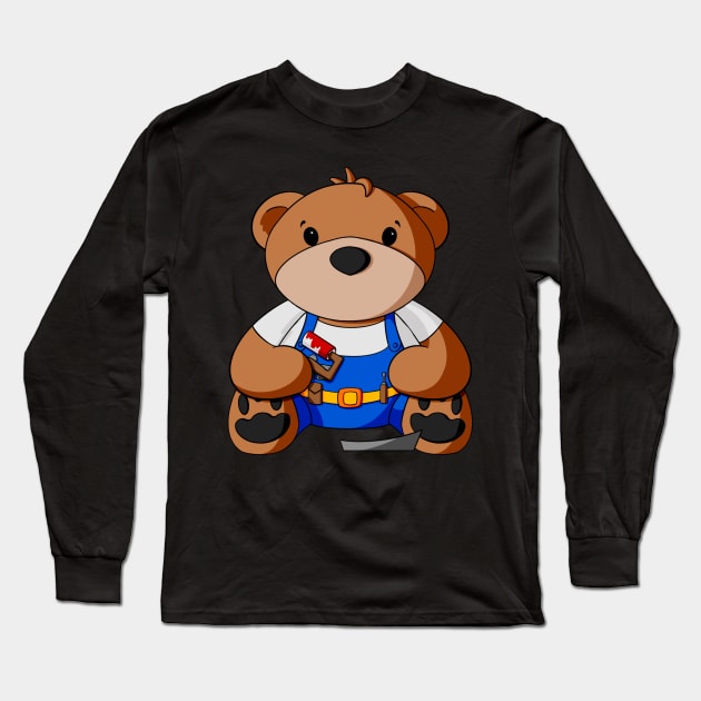 Painter Teddy Bear Long Sleeve T-Shirt by Alisha Ober Designs